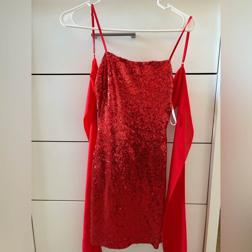 Backless Sequenced Mini Dress